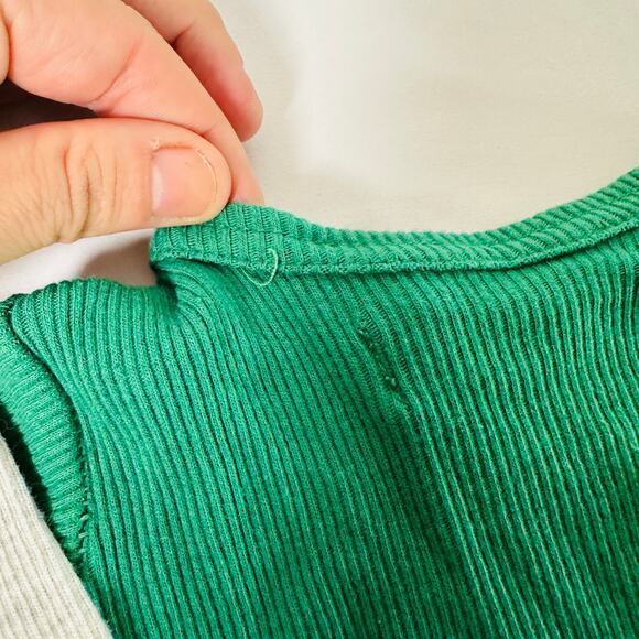 Mother's Promise Bundle of 2 Green & Gray Long Sleeve Ruffle Bodysuit Sz 3-6 mo - Picture 7 of 10